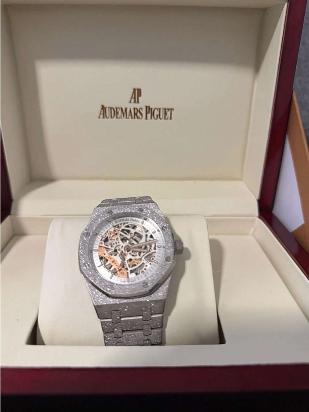 Audemars Piguet Silver Skeleton Dial Men’s Watch
